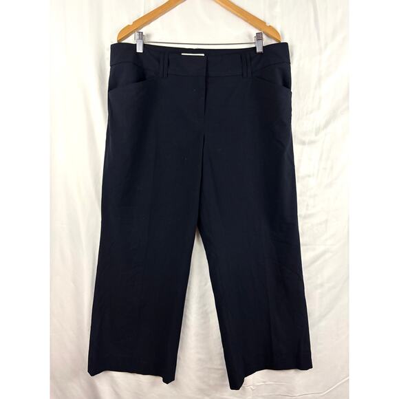 Michael Kors Black Career Cropped Pants Trousers Sz 16 Womens - Picture 1 of 10